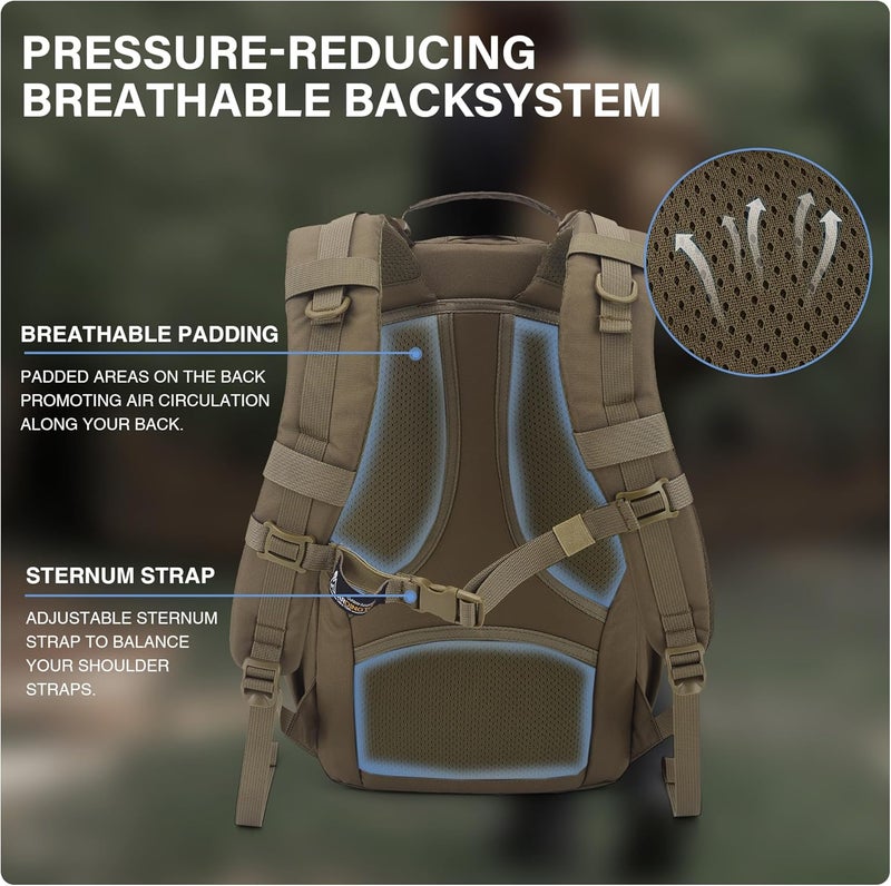 Mardingtop حقيبة ظهر عسكرية تكتيكية للرجال 20 لتر مولي رucksack EDC حقيبة نهارية للتنزه والسفر والتخييم والصيد - Image 5